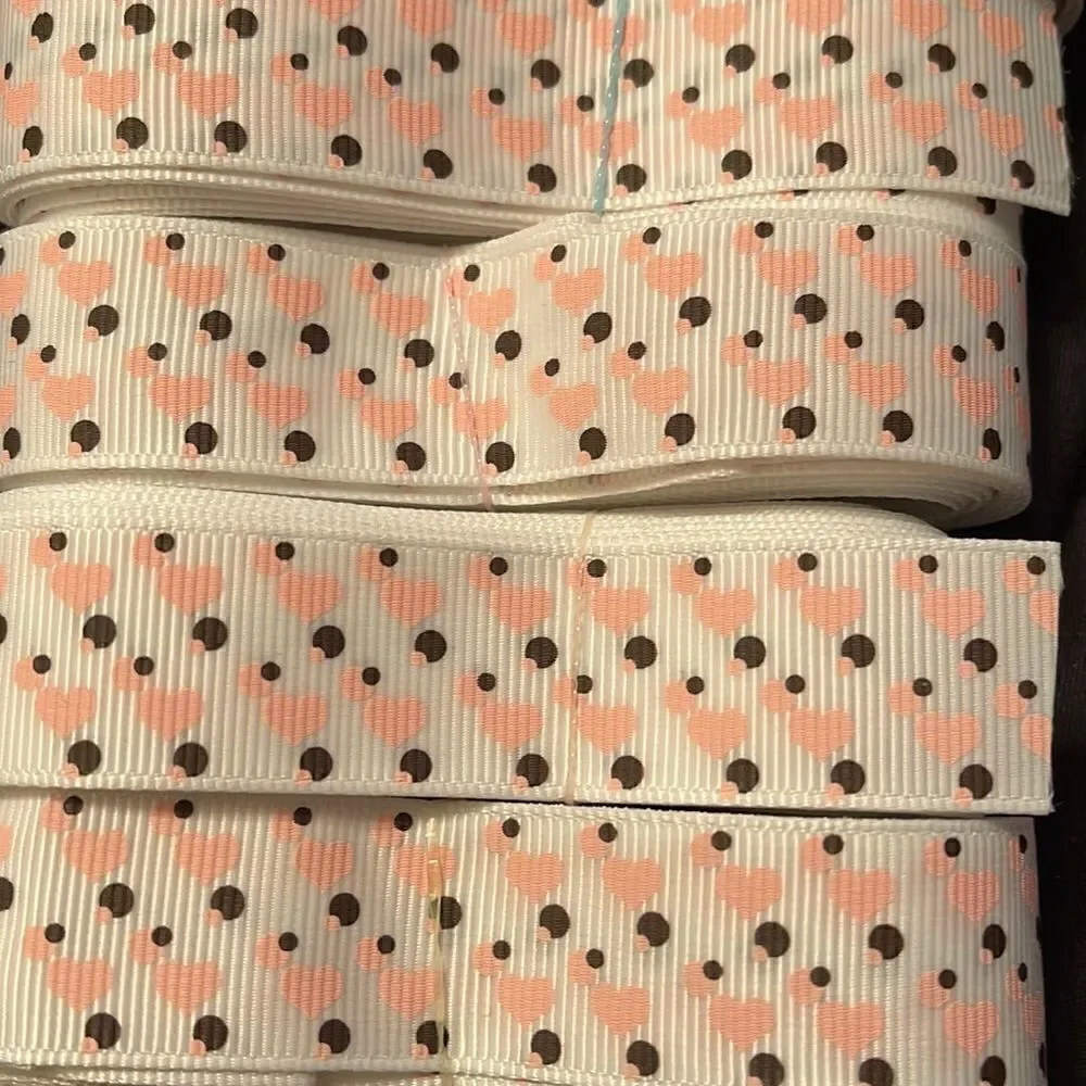 Grosgrain Ribbon 7/8” 5 yards 5/$20 hair bows shipping supplies hearts polka dot